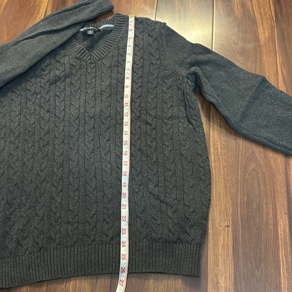 🌿SALE🌿JOS A BANK Men's Gray Ribbed Sweater Size Medium - Picture 5 of 7